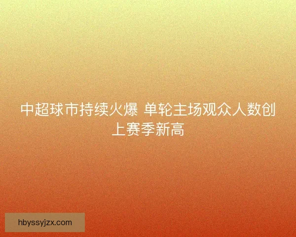 中超球市持续火爆 单轮主场观众人数创上赛季新高 中超球市持续火爆 单轮主场观众人数创上赛季新高